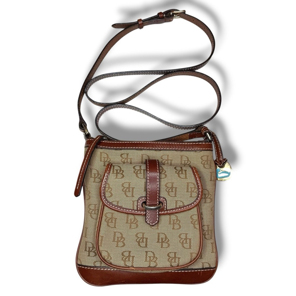 VTG Dooney and Bourke Y2K‎ Letter Carrier Signature Monogram Crossbody Bag Purse - Picture 2 of 15